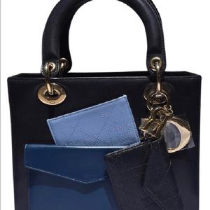 Tri colored Lambskin leather LADY DIOR